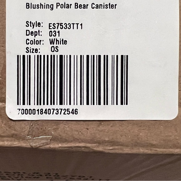 Magenta Ceramic Blushing Polar Bear Canister Jar White/Red - Picture 13 of 14